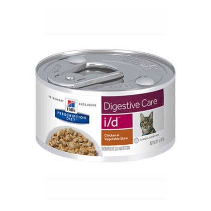 Ração Úmida Hill's Prescription Diet Lata I/D Cuidado Digestivo para Gatos com Doenças Gastrointestinais Sabor Frango e Vegetais 82g