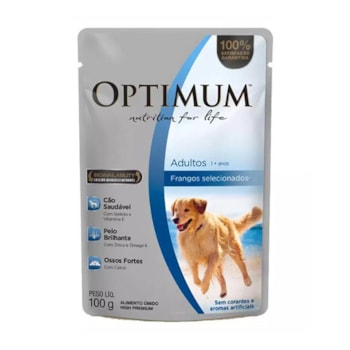 Ração Úmida Optimum Sachê Frango para Cães Adultos de Raças Grandes 100g