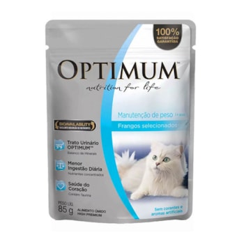 Ração Úmida Optimum Sachê Manutenção de Peso Frango para Gatos Adultos Ração Úmida Optimum Sachê Manutenção de Peso Frango para Gatos Adultos