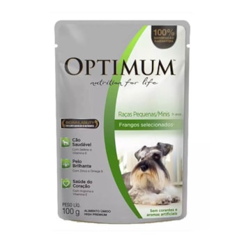 Ração Úmida Optimum Sachê para Cães Adultos de Raças Pequenas e Médias