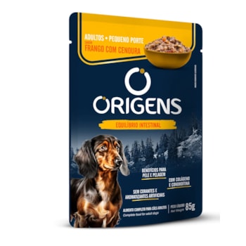 Ração Úmida Origens Premium Especial Cães Adultos Porte Pequeno Sabor Frango com Cenoura