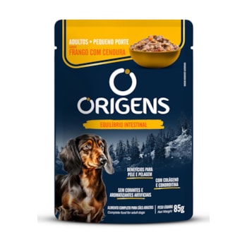 Ração Úmida Origens Premium Especial Cães Adultos Porte Pequeno Sabor Frango com Cenoura