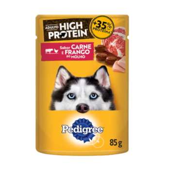Ração Úmida Pedigree High Protein Sachê Carne e Frango ao Molho para Cães Adultos 100g
