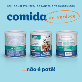 Ração Úmida Pet Delícia Natural Happy Oldies com Colágeno para Cães Sênior 7+ anos 320g Ração Úmida Pet Delícia Natural Happy Oldies com Colágeno para Cães Sênior 7+ anos 320g