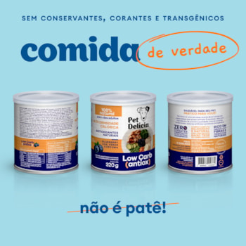 Ração Úmida Pet Delícia Natural Low Carb Antiox para Cães Adultos 320g Ração Úmida Pet Delícia Natural Low Carb Antiox para Cães Adultos 320g