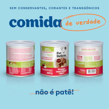 Ração Úmida Pet Delícia Natural para Cães Adultos Sabor Frango com Maçã Fit Light 320g Ração Úmida Pet Delícia Natural para Cães Adultos Sabor Frango com Maçã Fit Light 320g