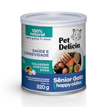 Ração Úmida Pet Delícia Sênior Happy Oldies 7+ para Gatos 320g