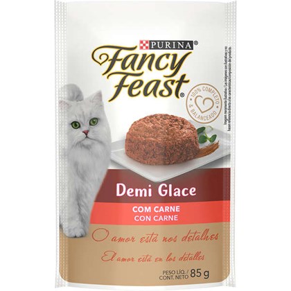 Ração Úmida Purina Fancy Feast Sachê Demi Glace com Carne para Gatos Adultos