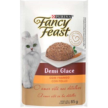 Ração Úmida Purina Fancy Feast Sachê Demi Glace com Frango para Gatos Adultos