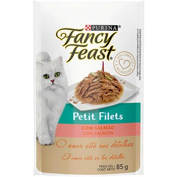 Ração Úmida Purina Fancy Feast Sachê Petit Filets com Salmão para Gatos Adultos