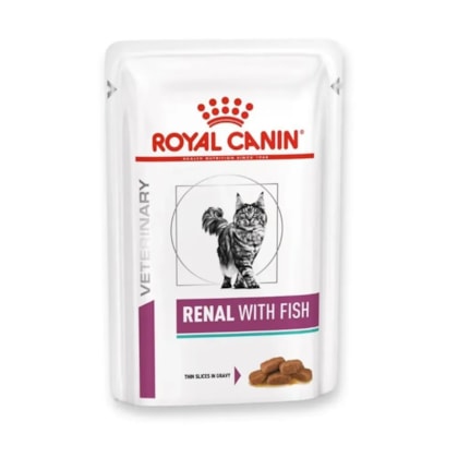 Ração Úmida Royal Canin Sachê Veterinary Diet Renal com Peixe para Gatos - 85 g