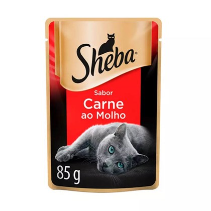 Ração Úmida Sheba Sachê Sabor Carne ao Molho para Gatos Adultos