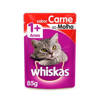 Ração Úmida Whiskas Sachê Carne para Gatos Adultos
