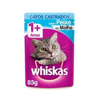 Ração Úmida Whiskas Sachê Castrados Peixe para Gatos