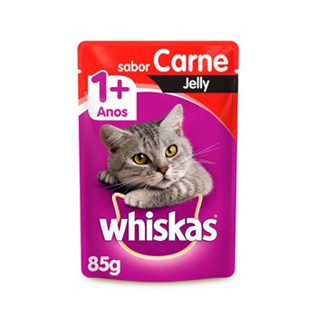 Ração Úmida Whiskas Sachê Jelly Carne para Gatos Adultos