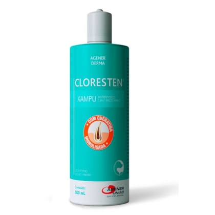 Shampoo Cloresten Antifúngico e Antibacteriano 500mL