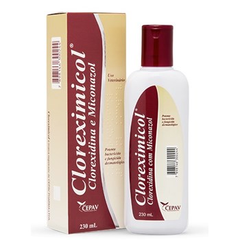Shampoo Cloreximicol Bactericida e Fungicida Cães e Gatos 230ml