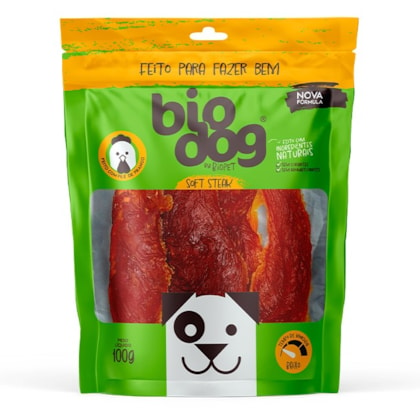 Snack Bio Dog Gourmet Soft Steak para Cães Adultos e Filhotes - 100g