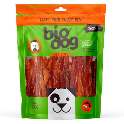 Snack Bio Dog Gourmet Soft Strips para Cães Adultos e Filhotes - 100g