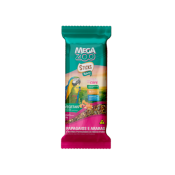 Sticks Natural Megazoo Vegetais para Papagaios e Araras 120g