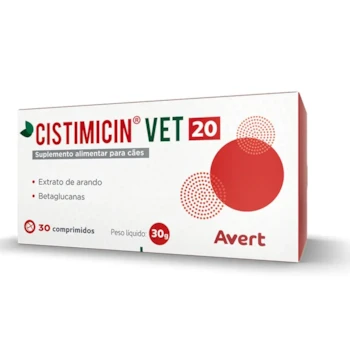 Suplemento Alimentar Avert Cistimicin Vet 20 para Cães - 30 Comprimidos