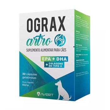 Suplemento Alimentar Avert Ograx Artro para Cães 30 cápsulas