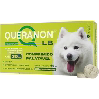 Suplemento Alimentar Avert Queranon para Cães até 30 Kg com 30 Comprimidos Suplemento Alimentar Avert Queranon para Cães até 30 Kg com 30 Comprimidos