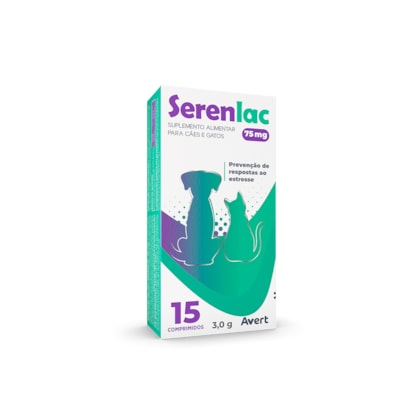 Suplemento Alimentar Avert Serenlac 75mg para Cães e Gatos