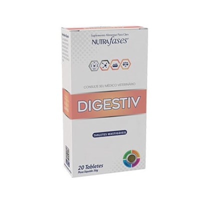 Suplemento Alimentar Nutrafases Digestiv para Cães com 20 Tabletes