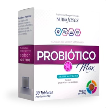 Suplemento Alimentar Nutrafases Probiótico Max para Cães