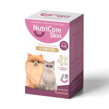 Suplemento Alimentar NutriCore Skin Mini para Cães e Gatos - 30 capsulas