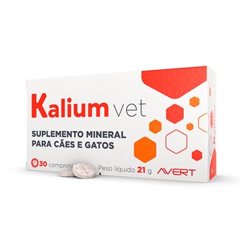 Suplemento Avert Kalium Vet para Cães e Gatos com 30 Comprimidos