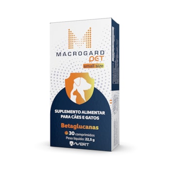 Suplemento Avert Macrogard Pet Small Size para Cães e Gatos 30 Comprimidos Suplemento Avert Macrogard Pet Small Size para Cães e Gatos 30 Comprimidos