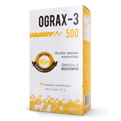 Suplemento Avert Ograx-3 500mg para Cães e Gatos