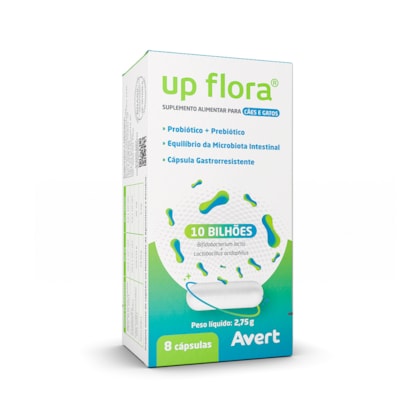 Suplemento Up Flora Avert para Cães e Gatos 8 Cápsulas