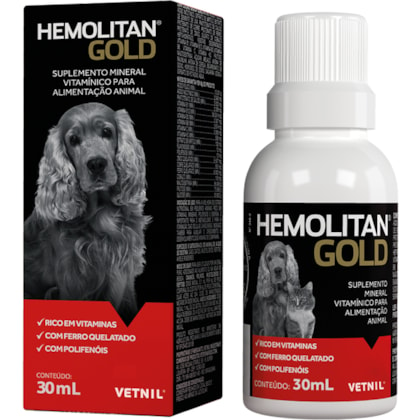 Suplemento Vetnil Hemolitan Gold Gotas