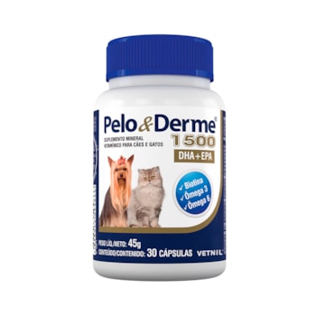 Suplemento Vetnil Pelo & Derme DHA + EPA 1500mg