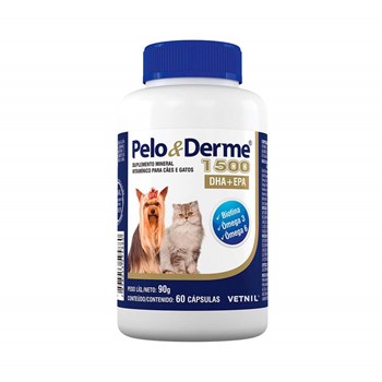 Suplemento Vetnil Pelo & Derme DHA + EPA 1500mg com 30 Cápsulas