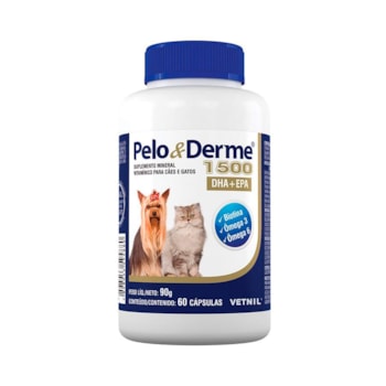 Suplemento Vetnil Pelo & Derme DHA + EPA 1500mg com 30 Cápsulas