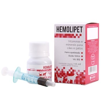 Suplemento Vitamínico Avert Hemolipet para Cães e Gatos com 110 mL