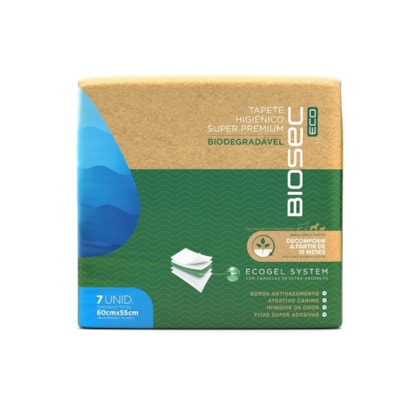 Tapete Higiênico Biodegradável Biosec Eco 60x55cm