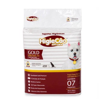 Tapete Higiênico Gold Premium Higiecão para Cães de Pequeno Porte  - Tam. 56x80