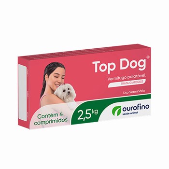 Top Dog Vermifugo para Cães até 2,5kg com 4 Comprimidos