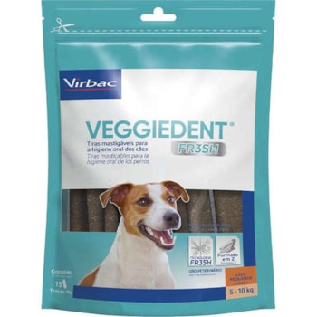 Veggiedent Fresh Virbac para Cães de 5 a 10Kg com 15 Tiras Mastigáveis