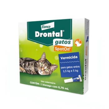 Vermífugo Drontal SpotOn para Gatos de 2,5 kg a 5 kg