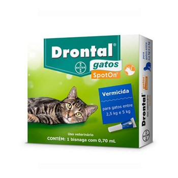 Vermífugo Drontal Spoton para Gatos de 2,5 kg a 5 kg