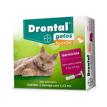 Vermífugo Drontal Spoton para Gatos de 5 kg a 8 kg