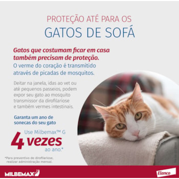 Vermífugo Elanco Milbemax FC para Gatos de 2 Kg a 8 Kg com 2 comprimidos Vermífugo Elanco Milbemax FC para Gatos de 2 Kg a 8 Kg com 2 comprimidos