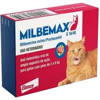 Vermifugo Elanco Milbemax FC para Gatos de 2 Kg a 8 Kg com 2 comprimidos