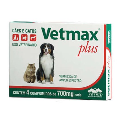 Vetmax Plus Vermífugo com 4 Comprimidos
